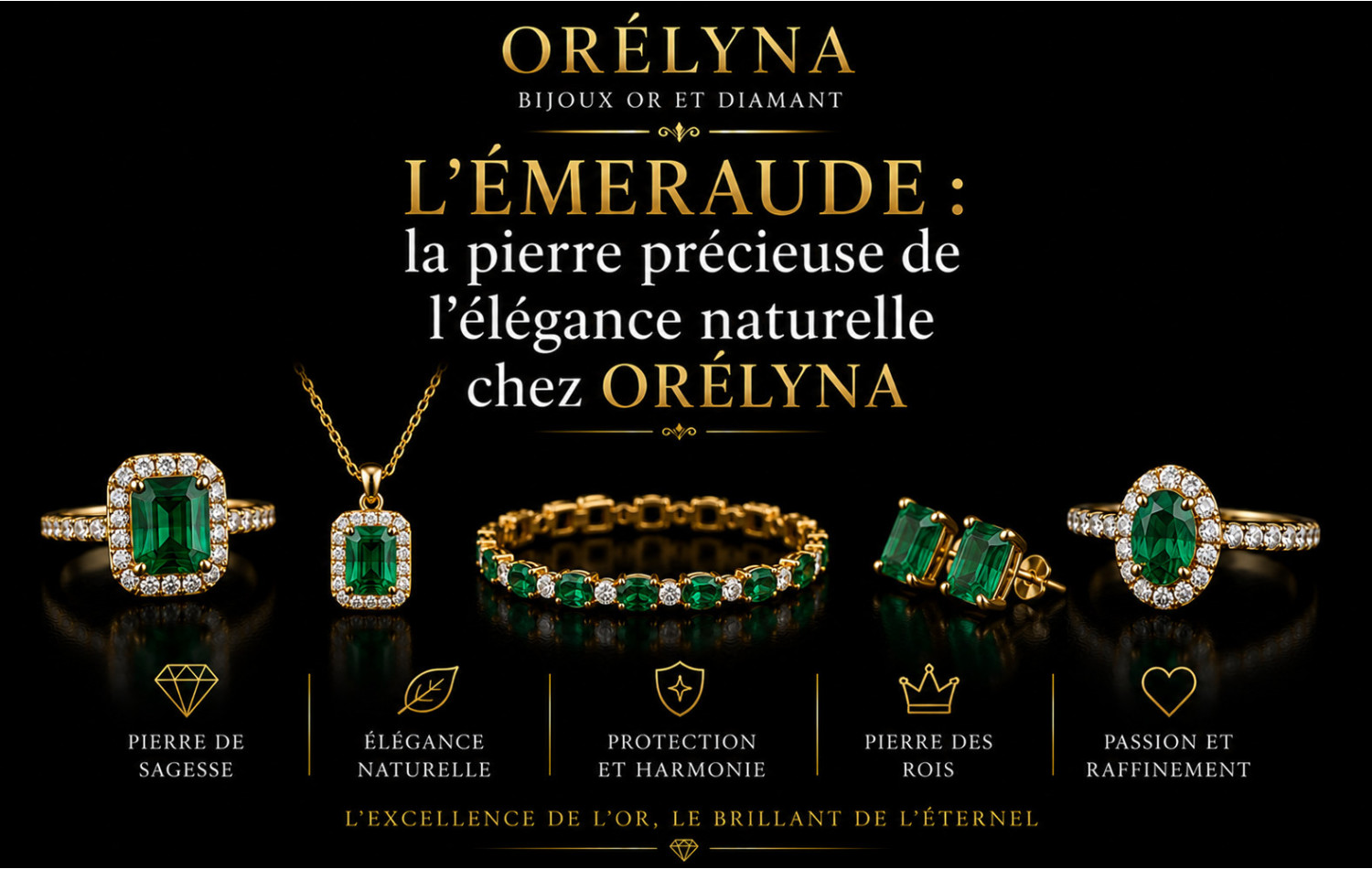 L’émeraude : la pierre précieuse de l’élégance naturelle chez Orelyna